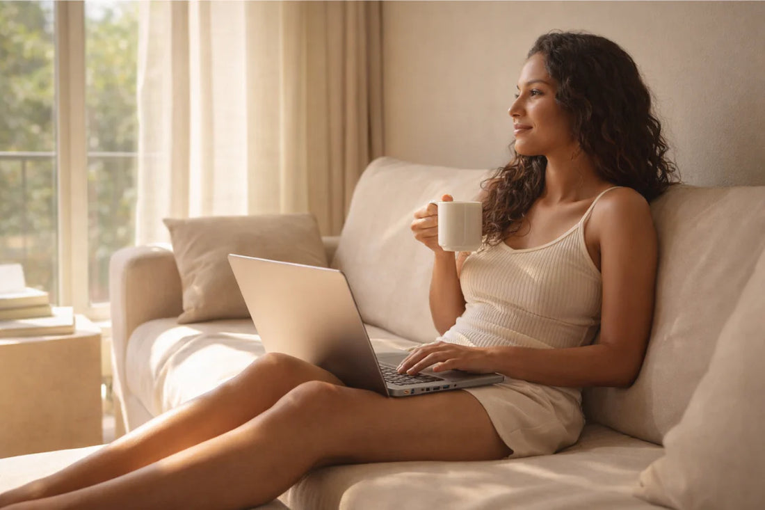 Femme à la peau lisse et libre après une épilation à lumière pulsée IPL