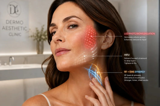 Comparatif des technologies de lifting sans chirurgie par radiofréquence, EMS et HIFU pour la fermeté du visage.