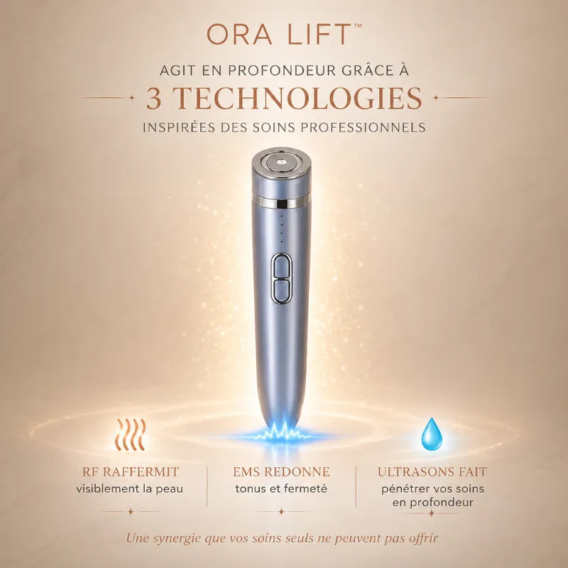 Appareil anti-âge ORA LIFT PRO 3-en-1 RF EMS Ultrasons Tryovia