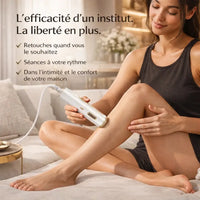 Femme savourant la liberté d'une peau lisse avec l'épilateur à lumière pulsée IPL LUNA TRYOVIA