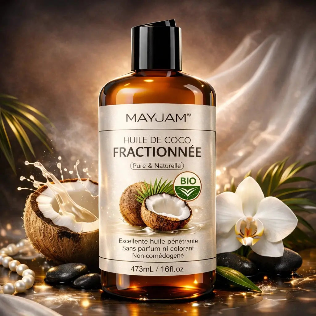 Flacon de l'Élixir de Coco Pur™ TRYOVIA, huile de coco vierge bio