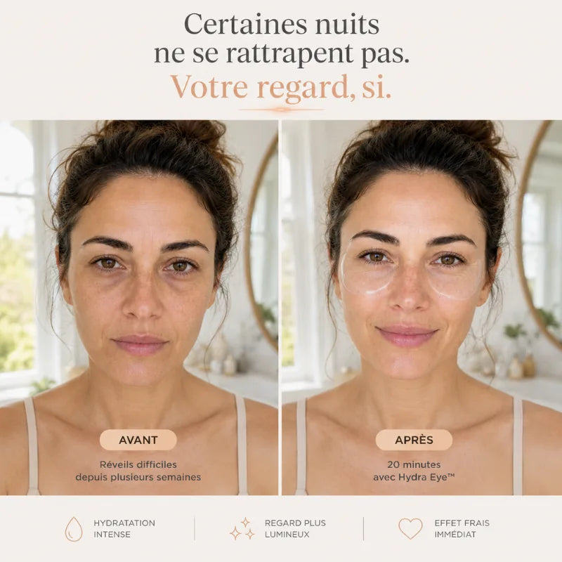 Avant-après HYDRA EYE™ : regard défatigué et contour repulpé
